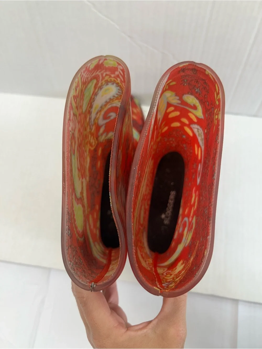 Sloggers Red Paisley Waterproof Rain & Garden Boots Size 10